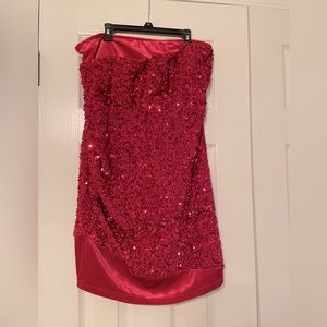 Hot Pink Velvet Bodycon Dress